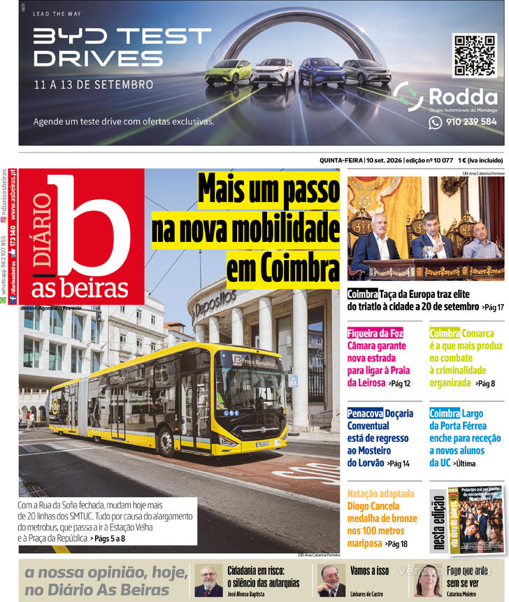 Capa Di�rio As Beiras - 2026-09-10