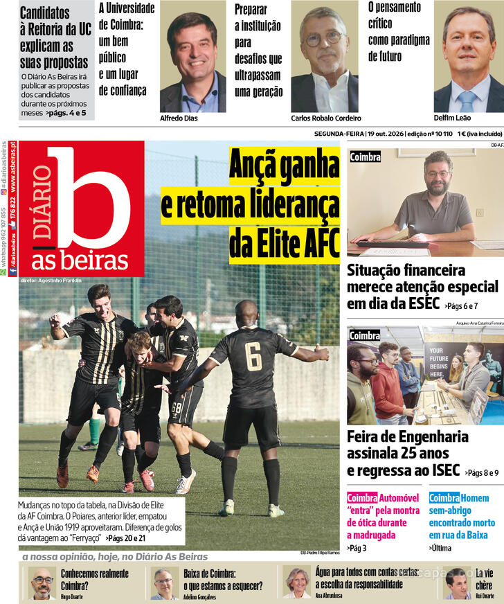 Capa Di�rio As Beiras - 2026-10-19