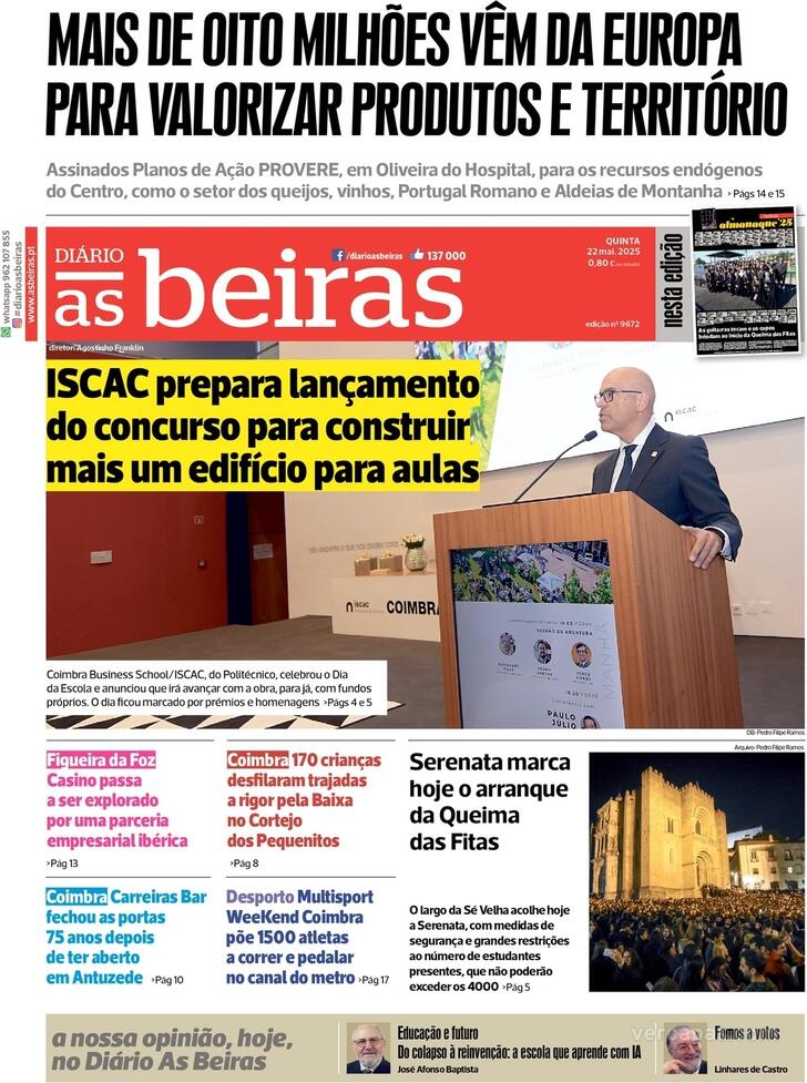 Capa Dirio As Beiras - 2025-05-22