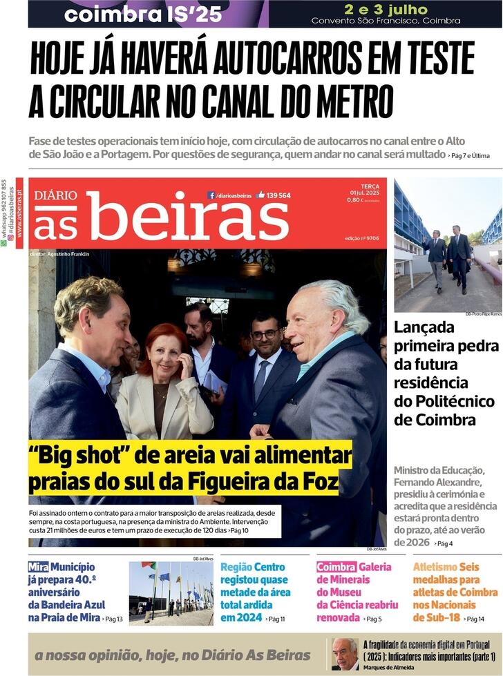 Capa Dirio As Beiras - 2025-07-01