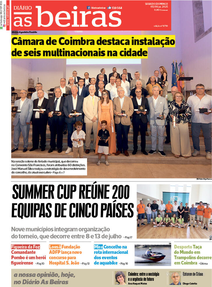 Capa Dirio As Beiras - 2025-07-05