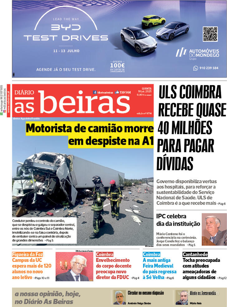 Capa Dirio As Beiras - 2025-07-10