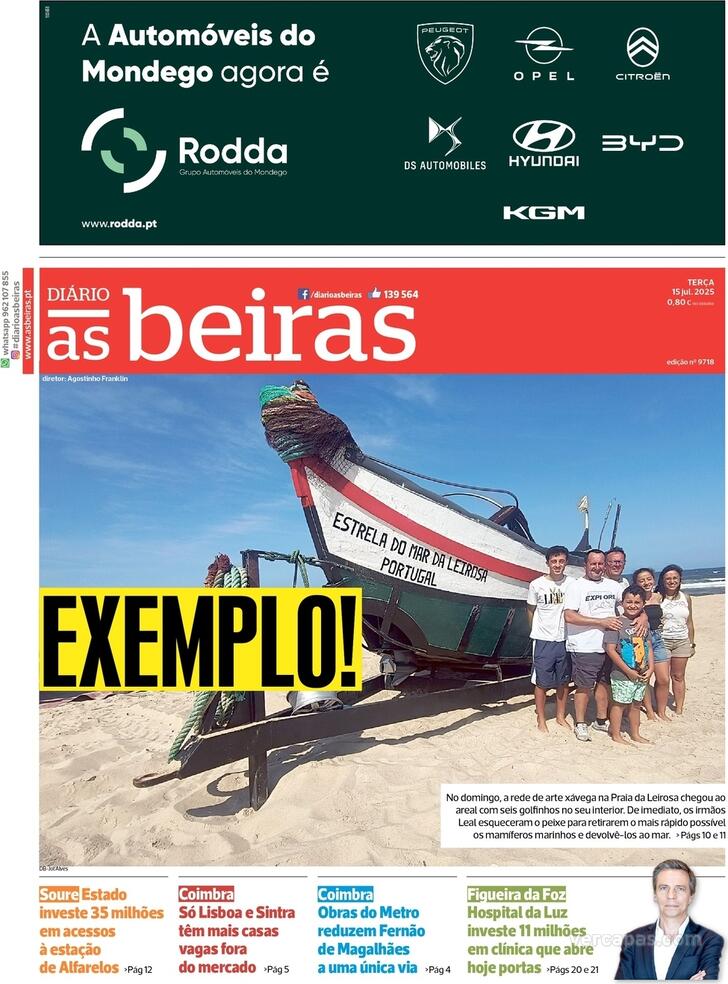 Capa Dirio As Beiras - 2025-07-15