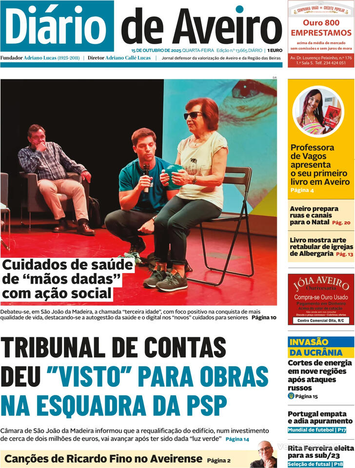 Capa Dirio de Aveiro - 2025-10-15