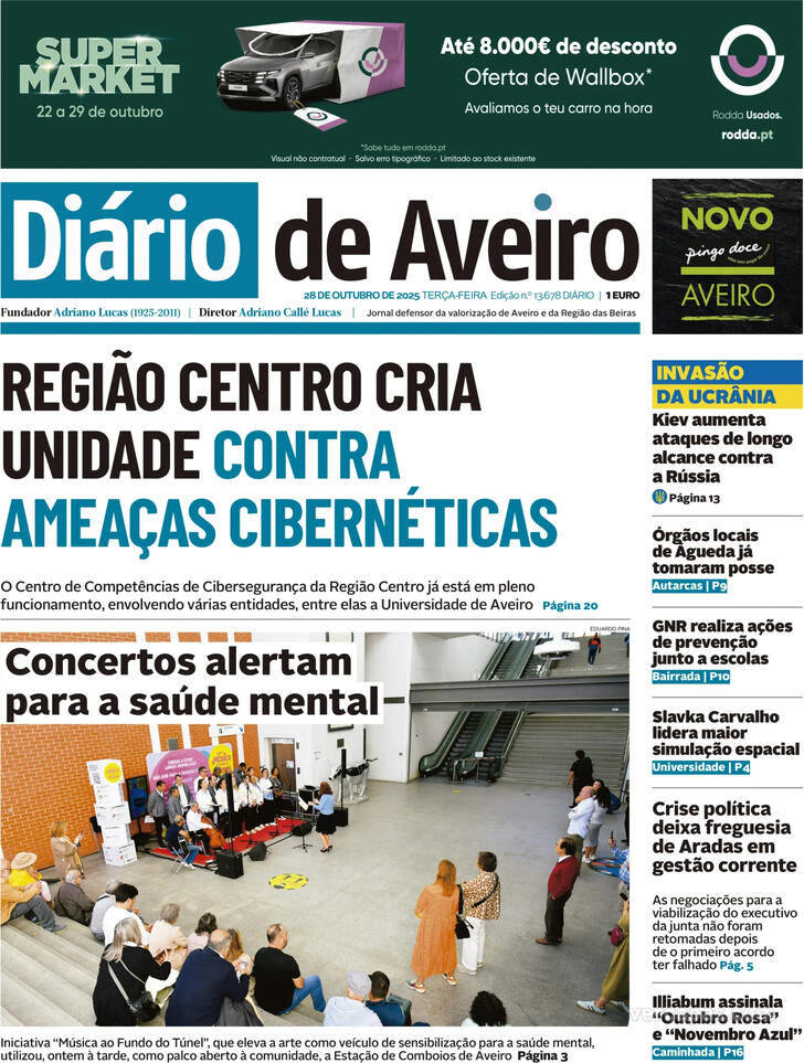 Capa Dirio de Aveiro - 2025-10-28