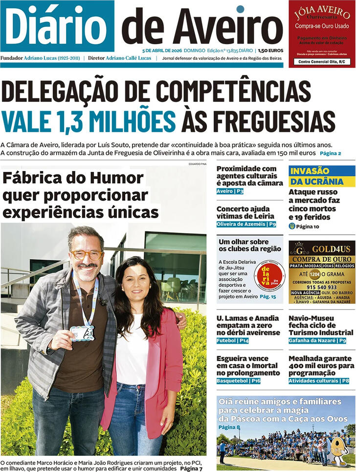 Capa Di�rio de Aveiro - 2026-04-05
