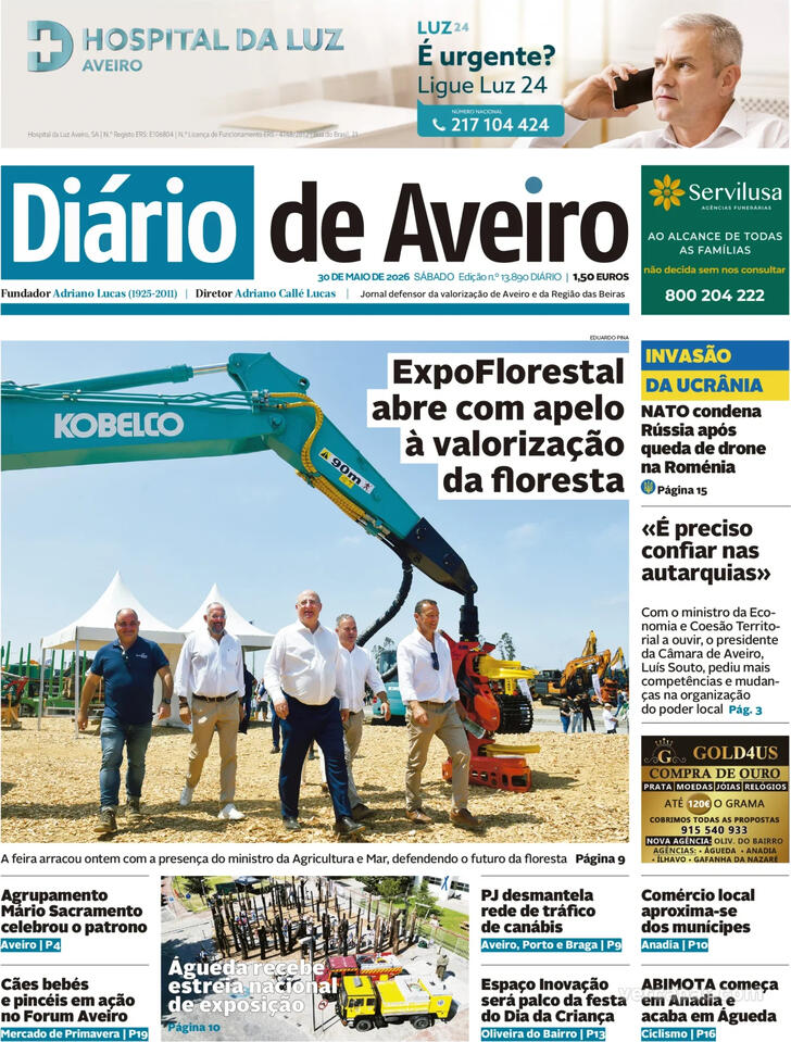 Capa Di�rio de Aveiro - 2026-05-30