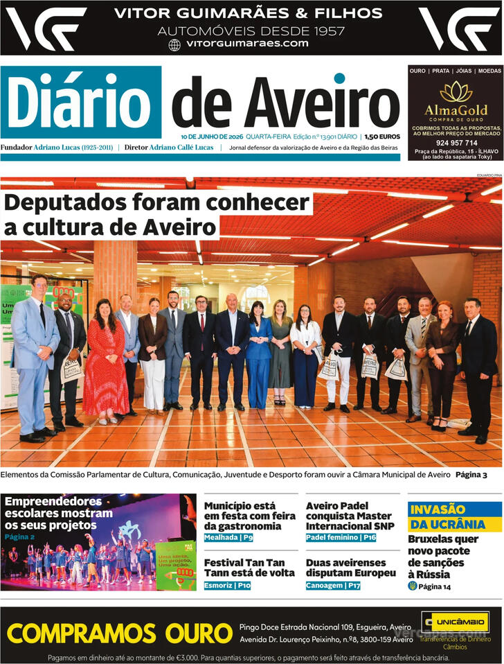 Capa Di�rio de Aveiro - 2026-06-10