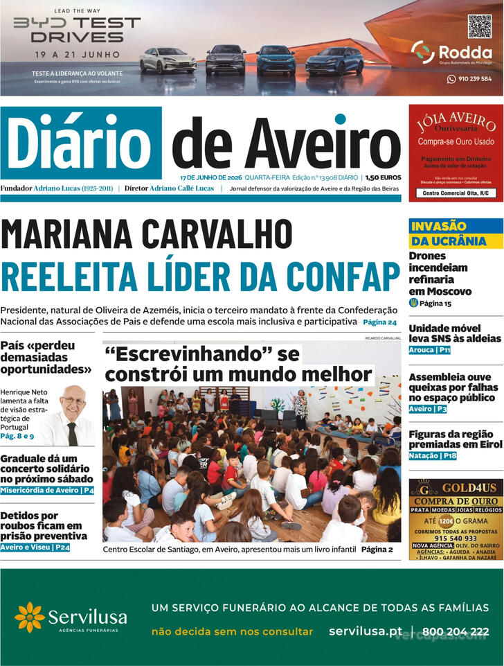 Capa Di�rio de Aveiro - 2026-06-17