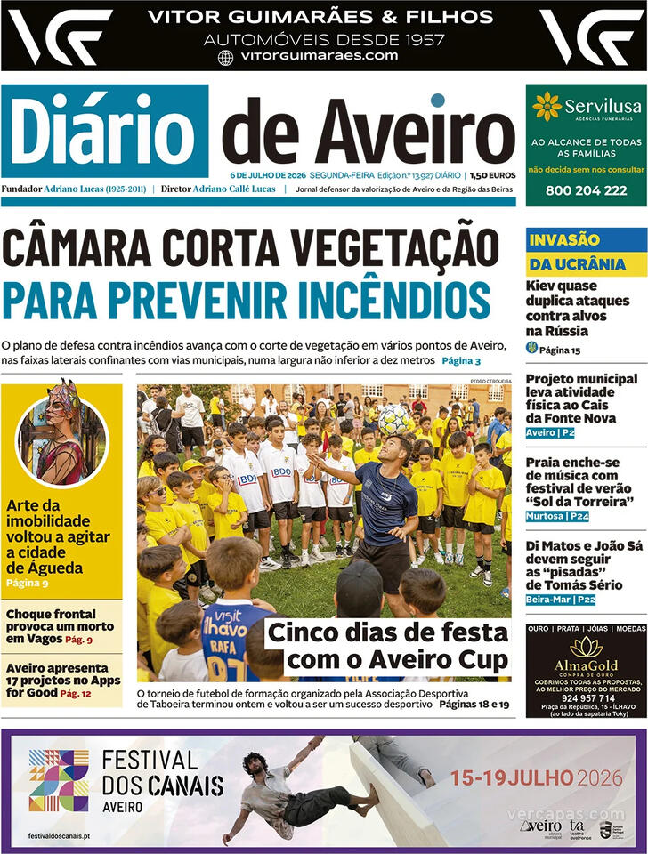 Capa Di�rio de Aveiro - 2026-07-06