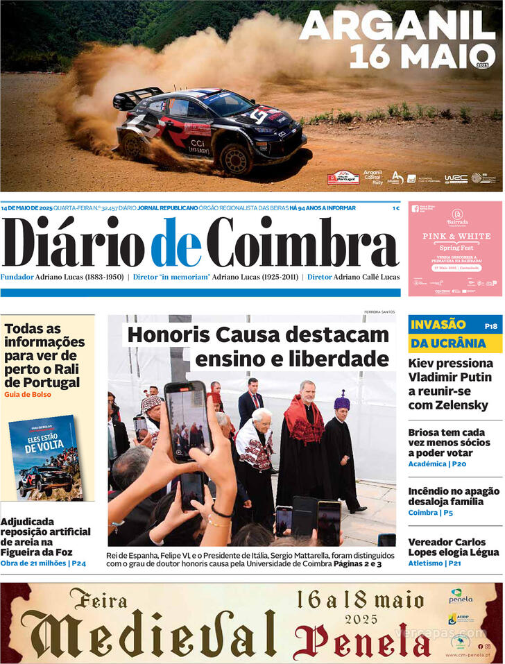 Capa Dirio de Coimbra - 2025-05-14