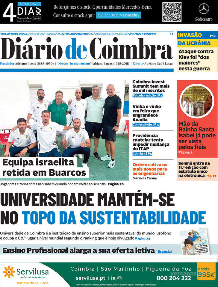 Capa Dirio de Coimbra - 2025-06-18