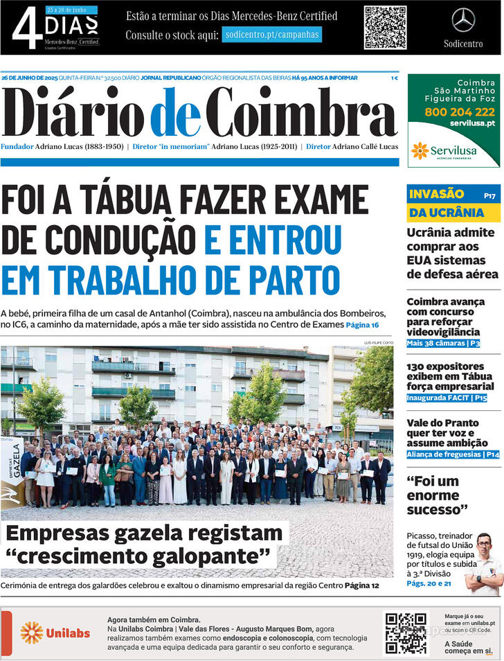 Capa Dirio de Coimbra - 2025-06-26