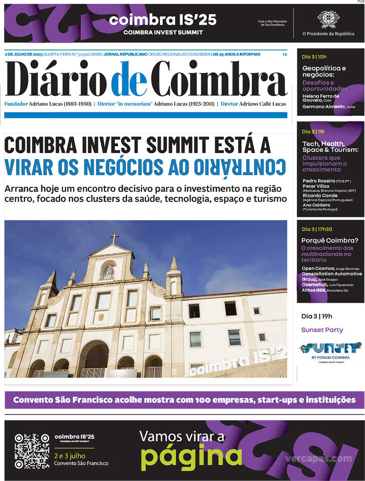 Capa Dirio de Coimbra - 2025-07-02