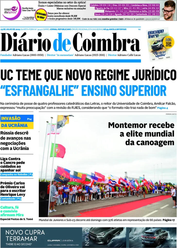 Capa Dirio de Coimbra - 2025-07-23
