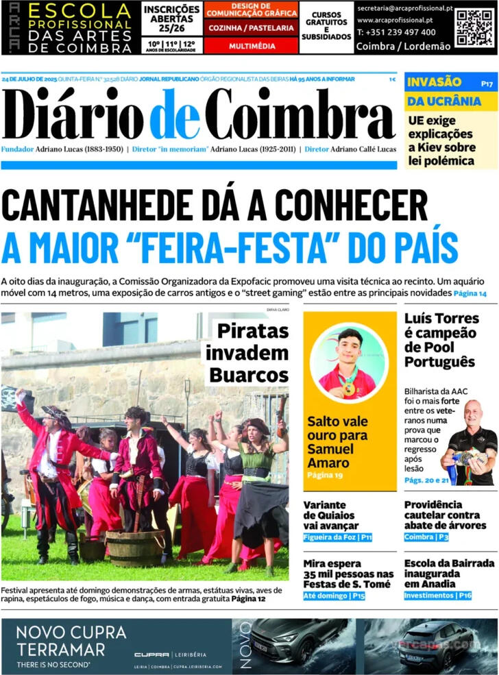 Capa Dirio de Coimbra - 2025-07-24
