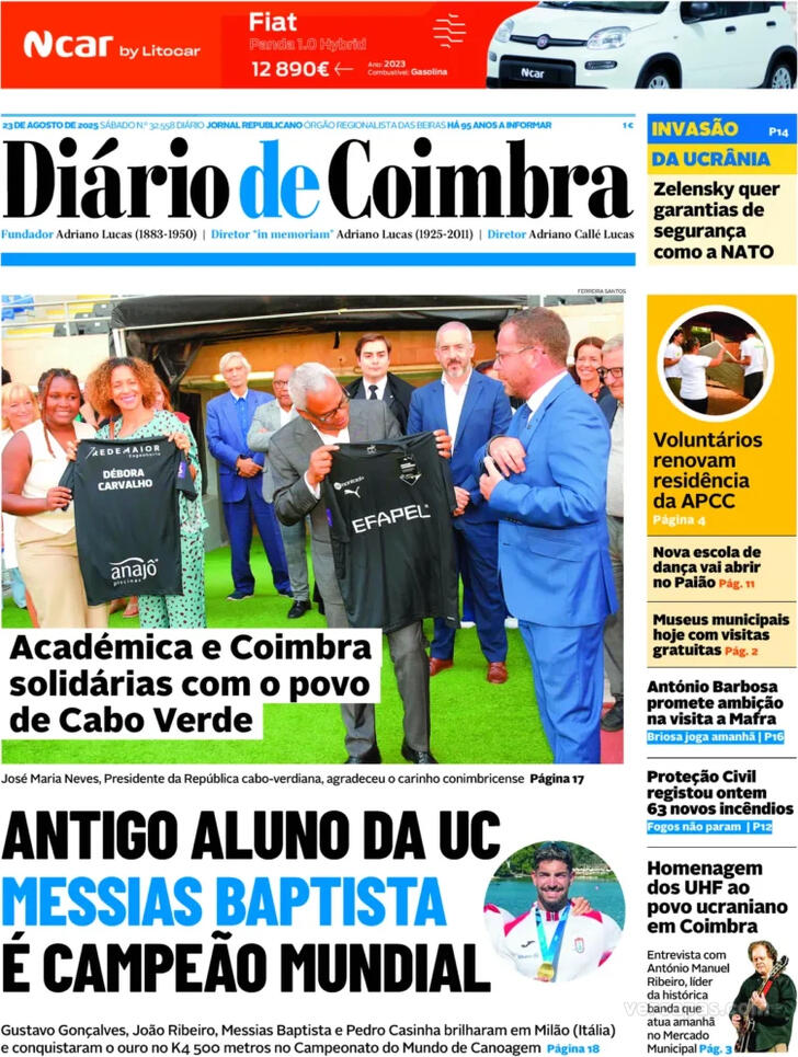 Capa Dirio de Coimbra - 2025-08-23