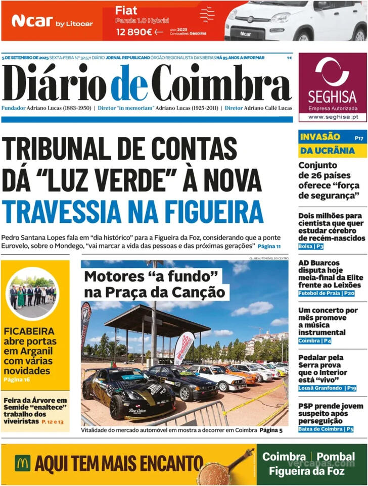 Capa Dirio de Coimbra - 2025-09-05
