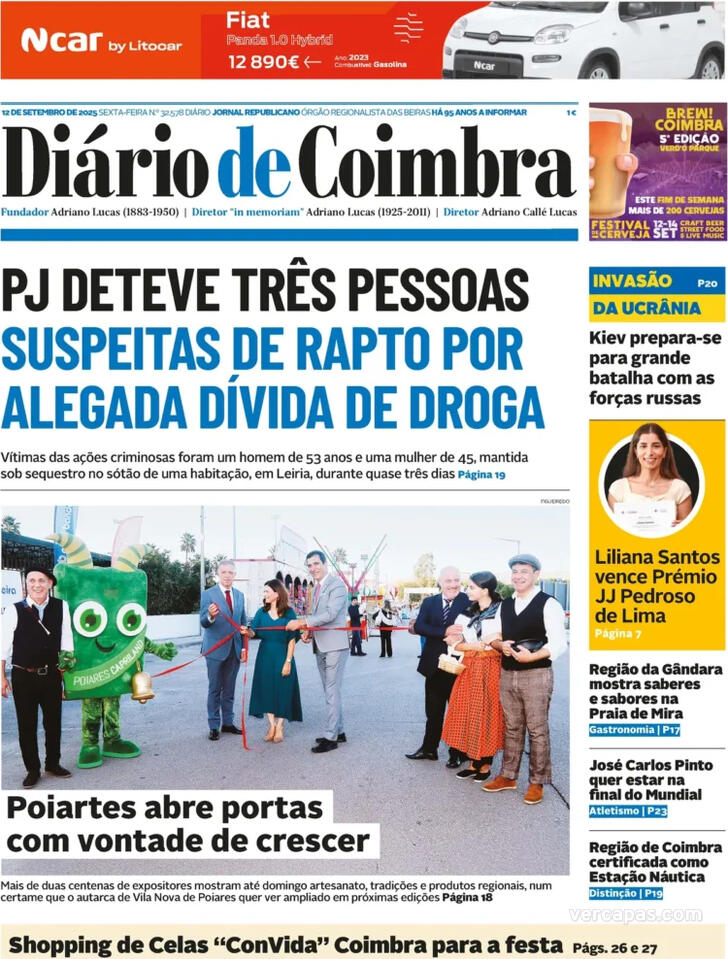 Capa Dirio de Coimbra - 2025-09-12
