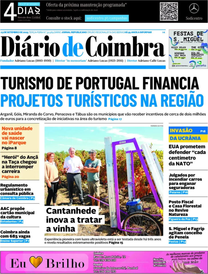 Capa Dirio de Coimbra - 2025-09-23