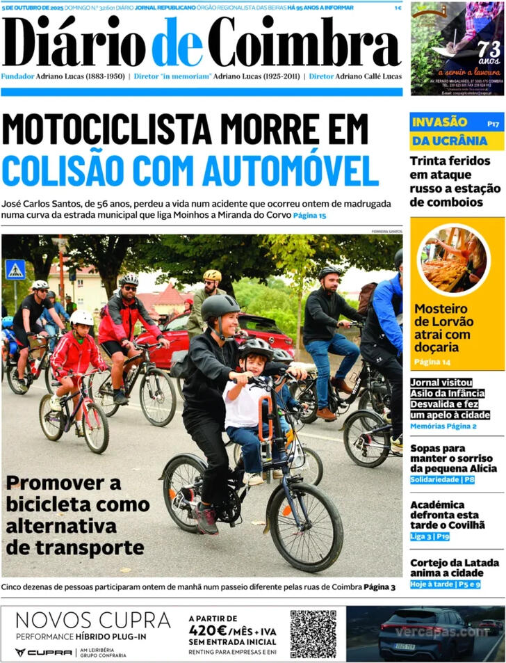 Capa Dirio de Coimbra - 2025-10-05