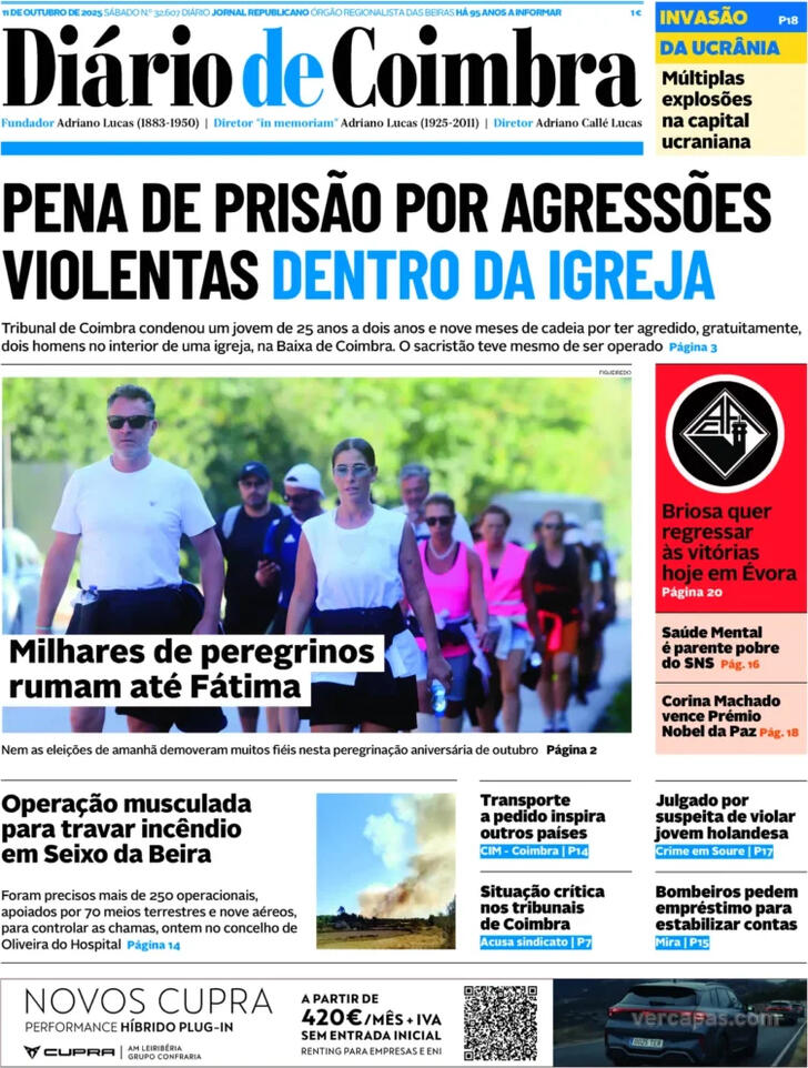 Capa Dirio de Coimbra - 2025-10-11