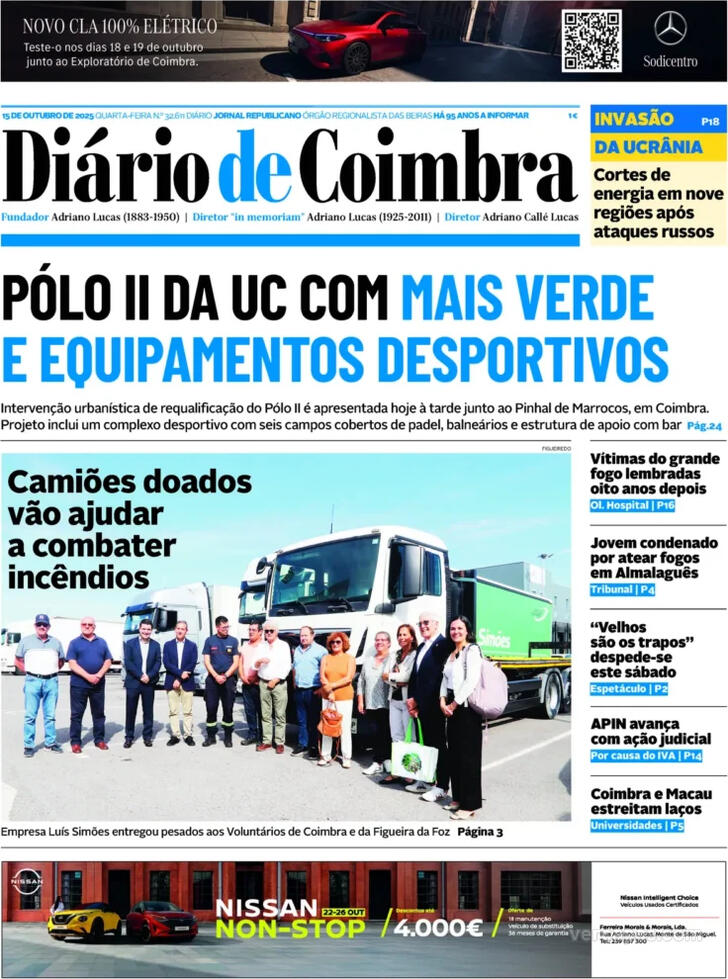 Capa Dirio de Coimbra - 2025-10-15