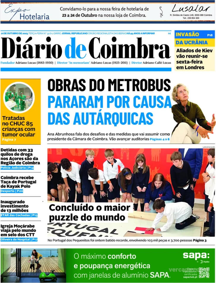Capa Dirio de Coimbra - 2025-10-21