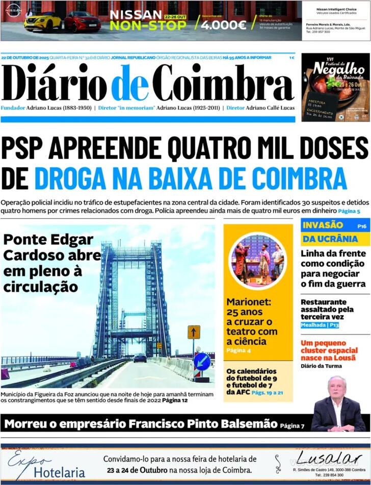 Capa Dirio de Coimbra - 2025-10-22