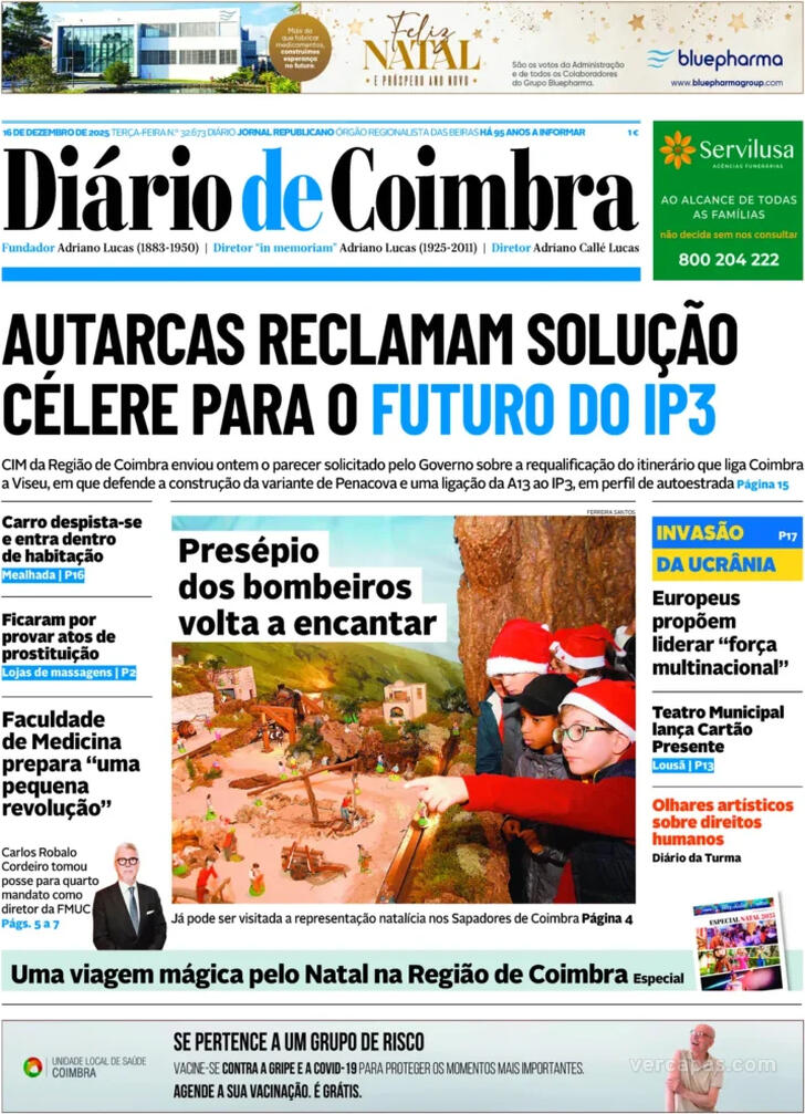 Capa Di�rio de Coimbra - 2025-12-16