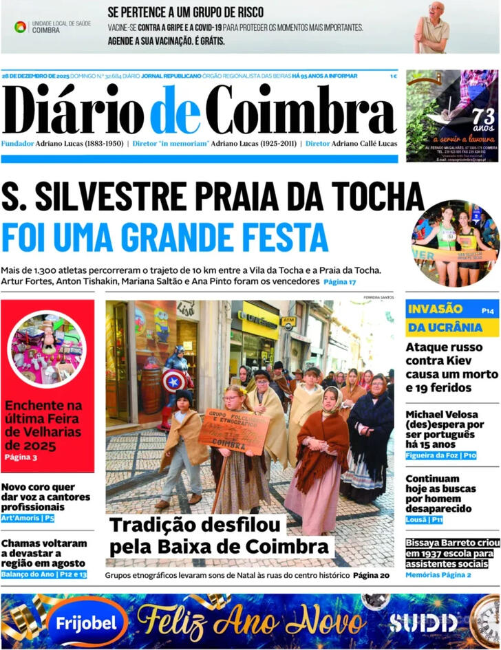 Capa Di�rio de Coimbra - 2025-12-28