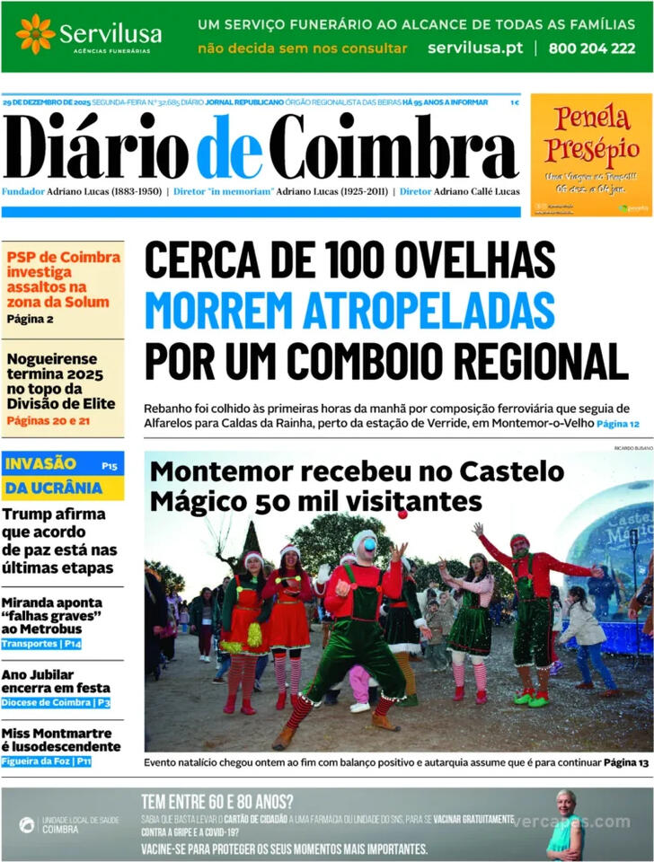 Capa Di�rio de Coimbra - 2025-12-29