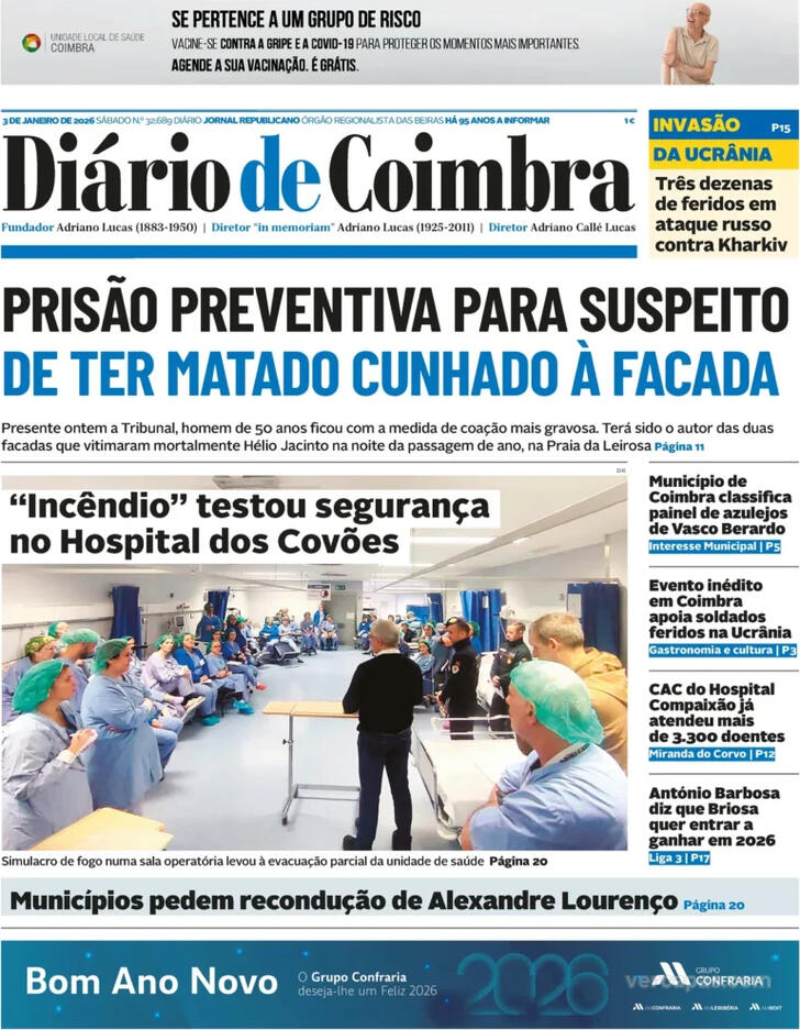 Capa Di�rio de Coimbra - 2026-01-03