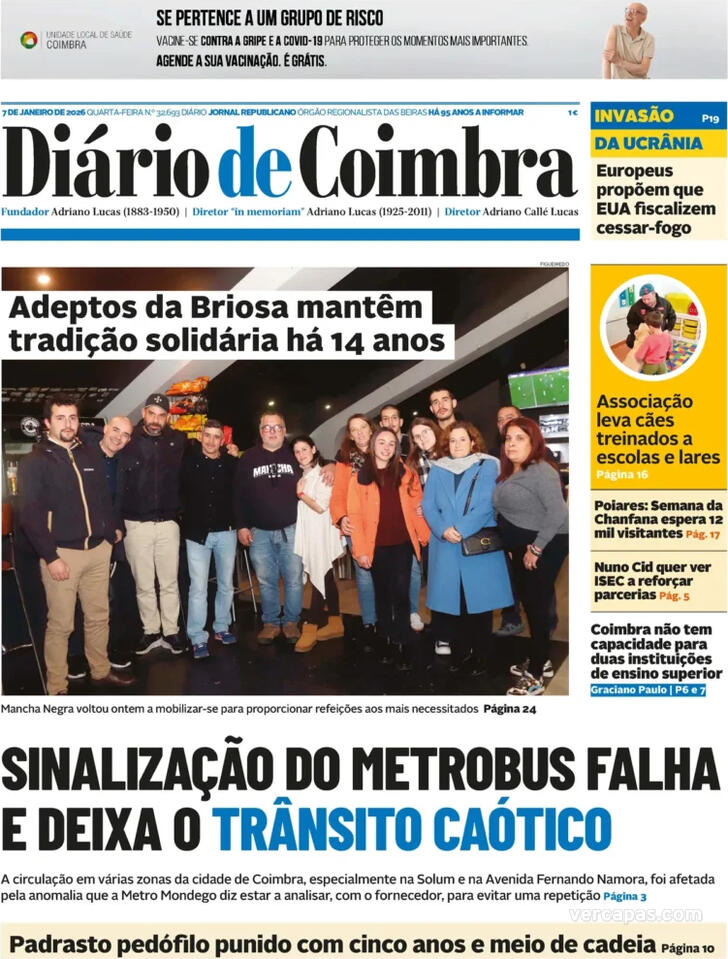 Capa Di�rio de Coimbra - 2026-01-07