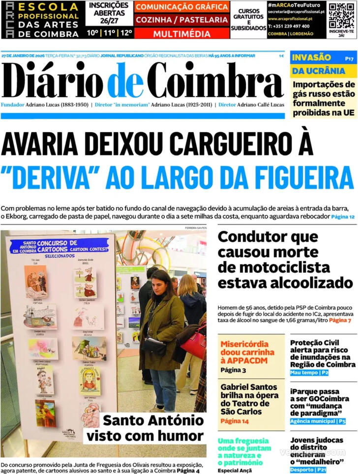 Capa Di�rio de Coimbra - 2026-01-27