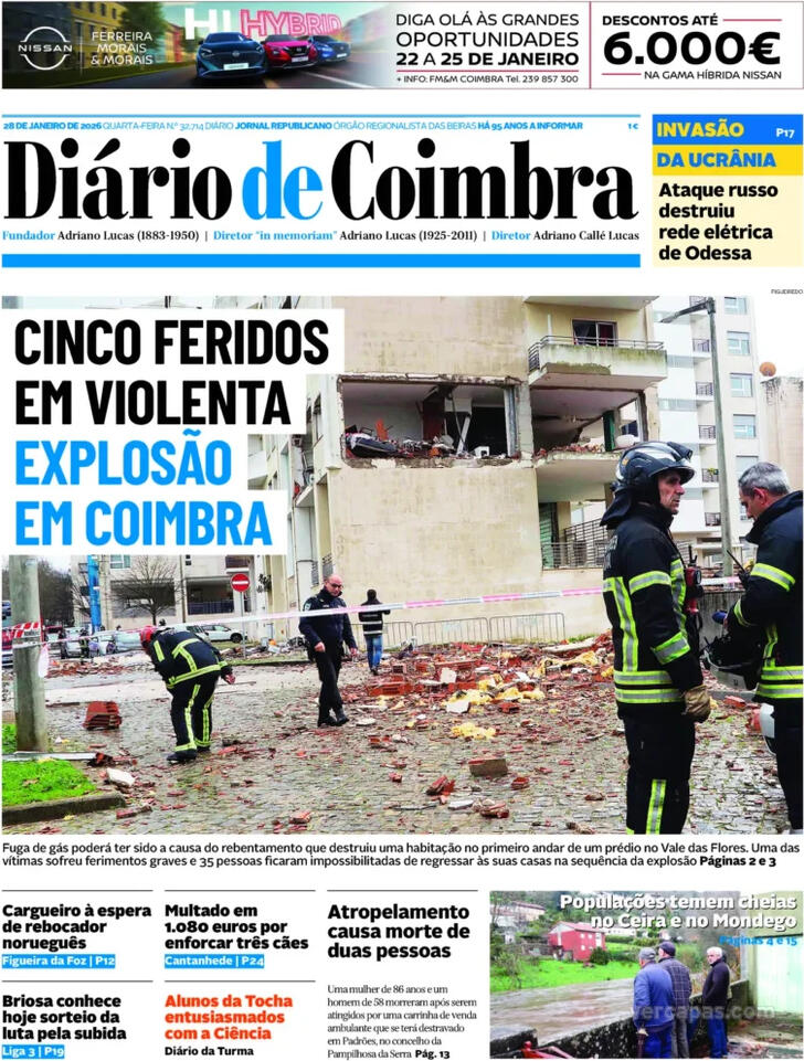 Capa Di�rio de Coimbra - 2026-01-28