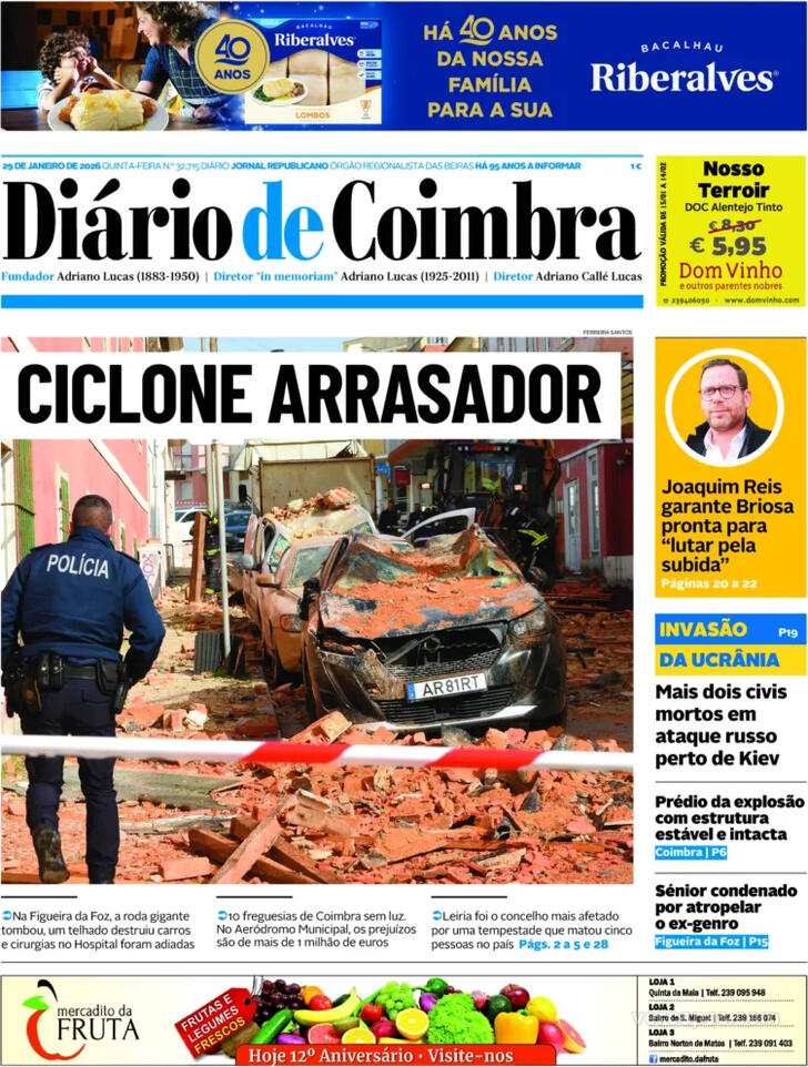 Capa Di�rio de Coimbra - 2026-01-29