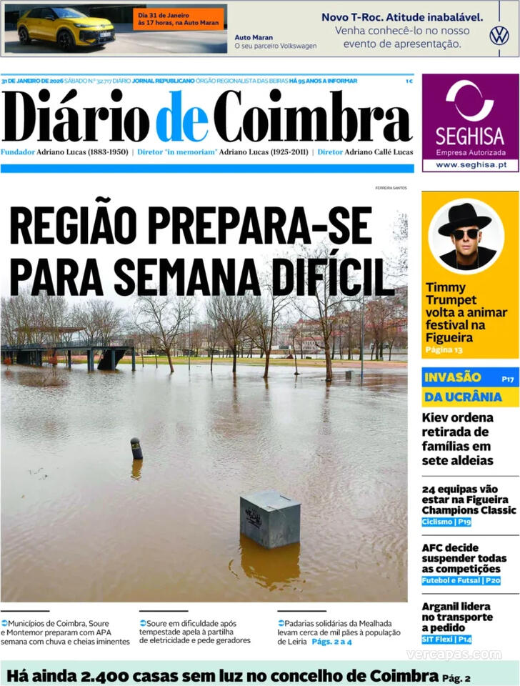 Capa Di�rio de Coimbra - 2026-01-31