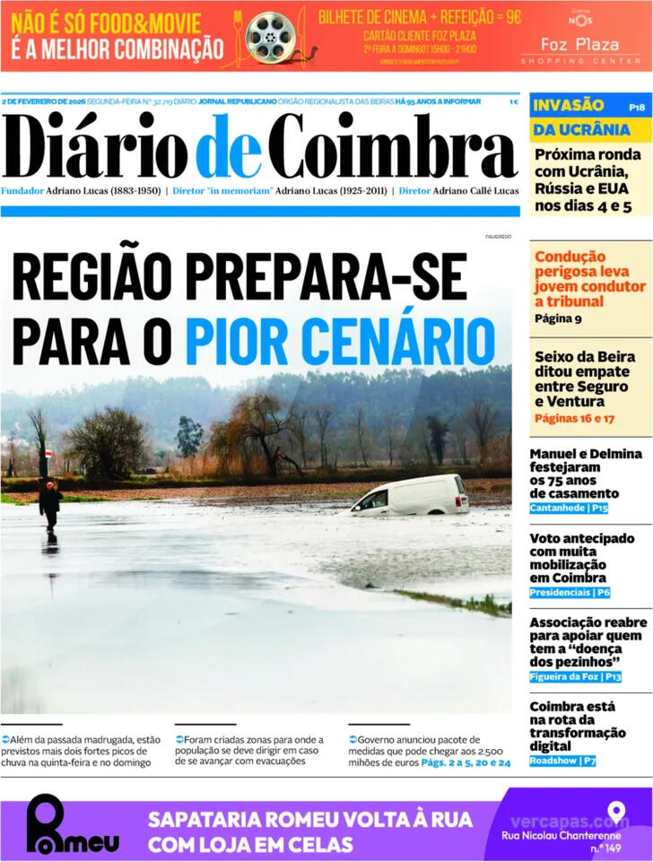 Capa Di�rio de Coimbra - 2026-02-02