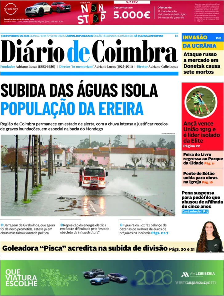 Capa Di�rio de Coimbra - 2026-02-05