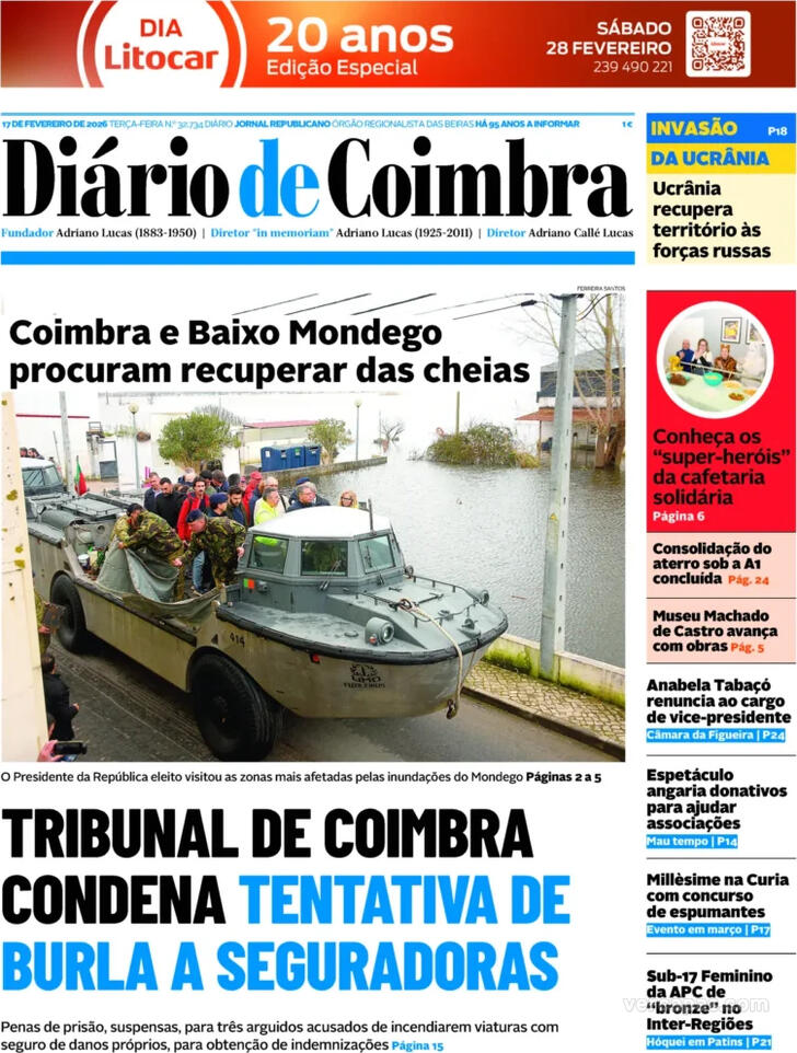 Capa Di�rio de Coimbra - 2026-02-17