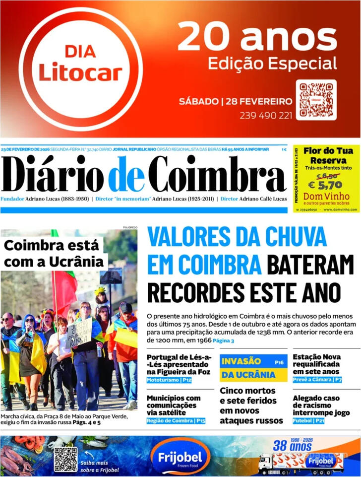 Capa Di�rio de Coimbra - 2026-02-23