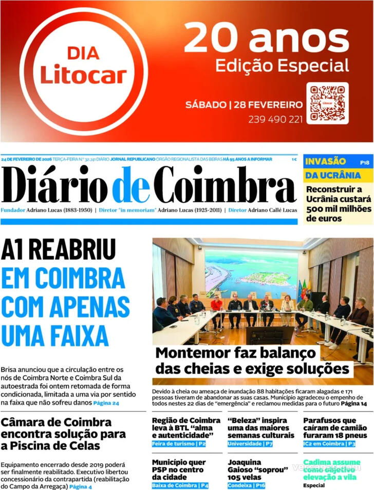Capa Di�rio de Coimbra - 2026-02-24