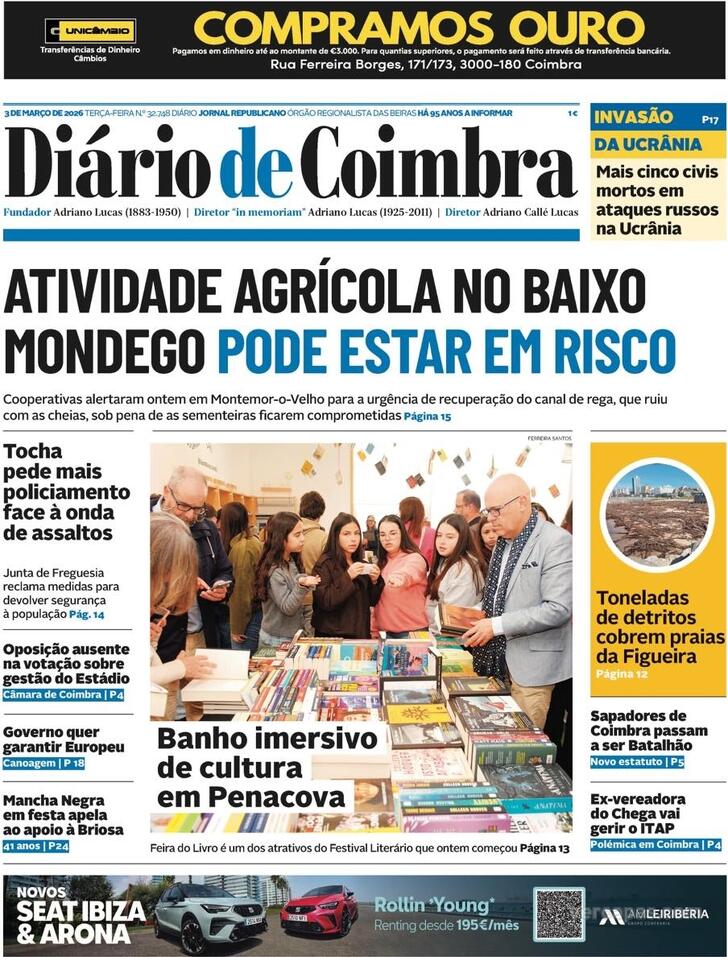 Capa Di�rio de Coimbra - 2026-03-03