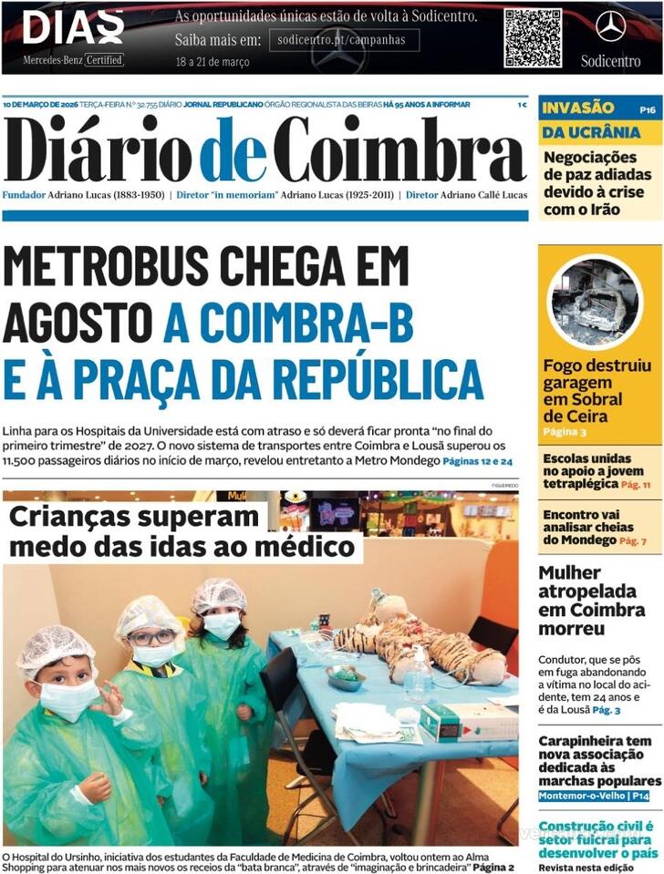 Capa Di�rio de Coimbra - 2026-03-10