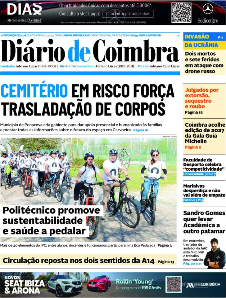 Capa Di�rio de Coimbra - 2026-03-12