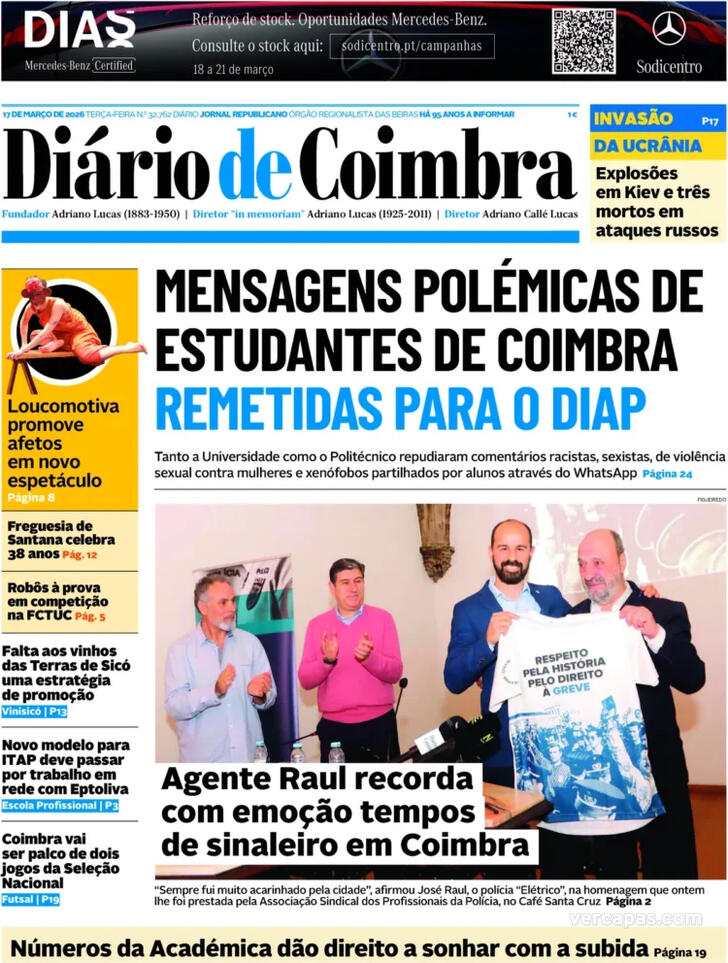 Capa Di�rio de Coimbra - 2026-03-17