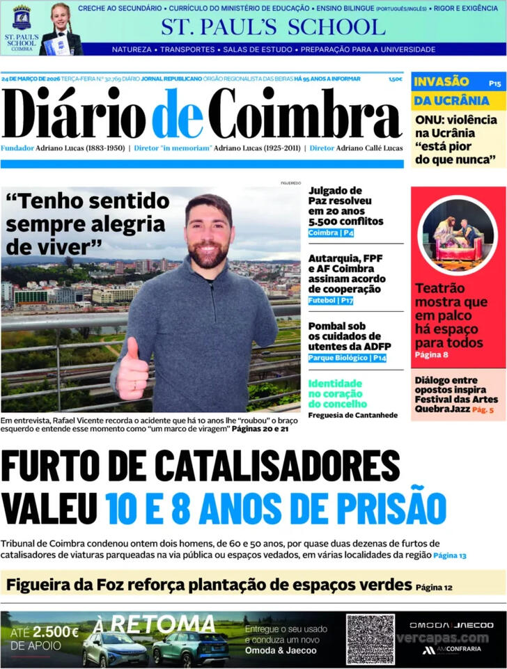 Capa Di�rio de Coimbra - 2026-03-24