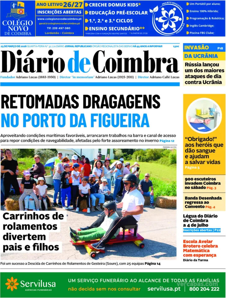 Capa Di�rio de Coimbra - 2026-03-25