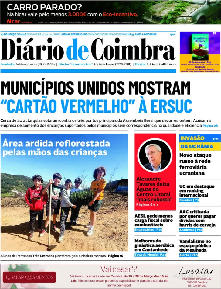 Capa Di�rio de Coimbra - 2026-03-27